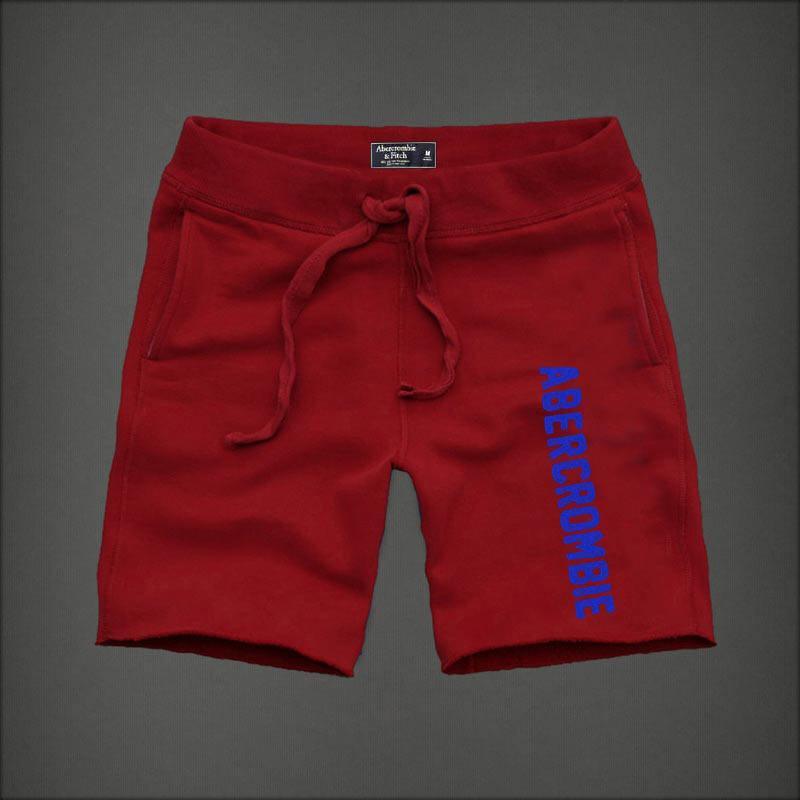 Abercrombie And Fitch With Blue Designer Side Logo Men's Short - Wine - Obeezi