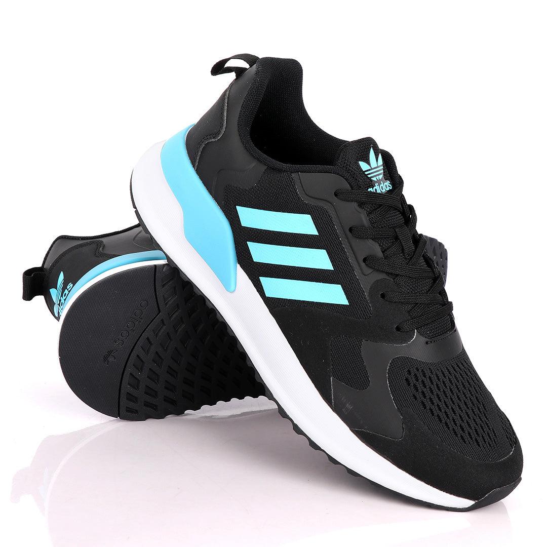AD X_PLR Brand 3 SkyBlue Stripes Black Sneakers - Obeezi