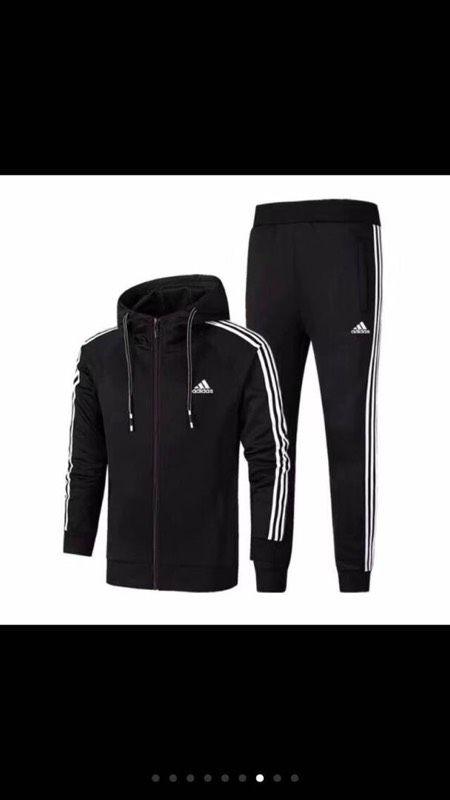 Adidas Original Men Trefoil Logo Zip Black Tracksuit - Obeezi