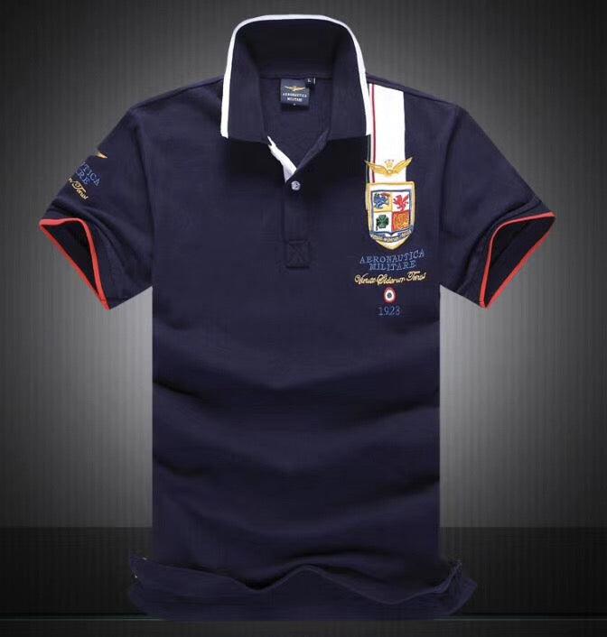 Aeronautica Millitare Virtue Siderum Tenus NavyBlue Shortsleeve Polo - Obeezi