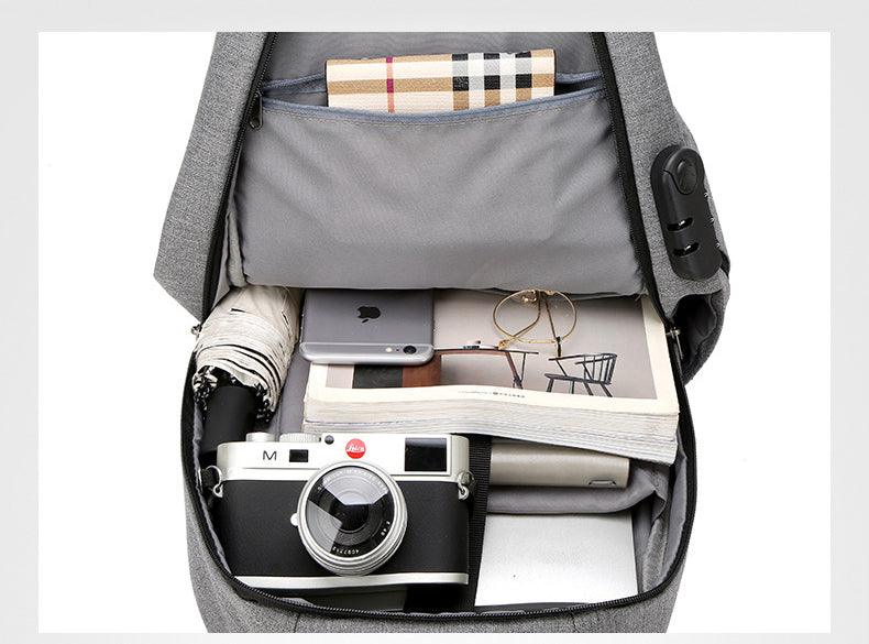 Anti Theft WaterProof Smart Camouflage BackPack with USB Port-Black - Obeezi.com