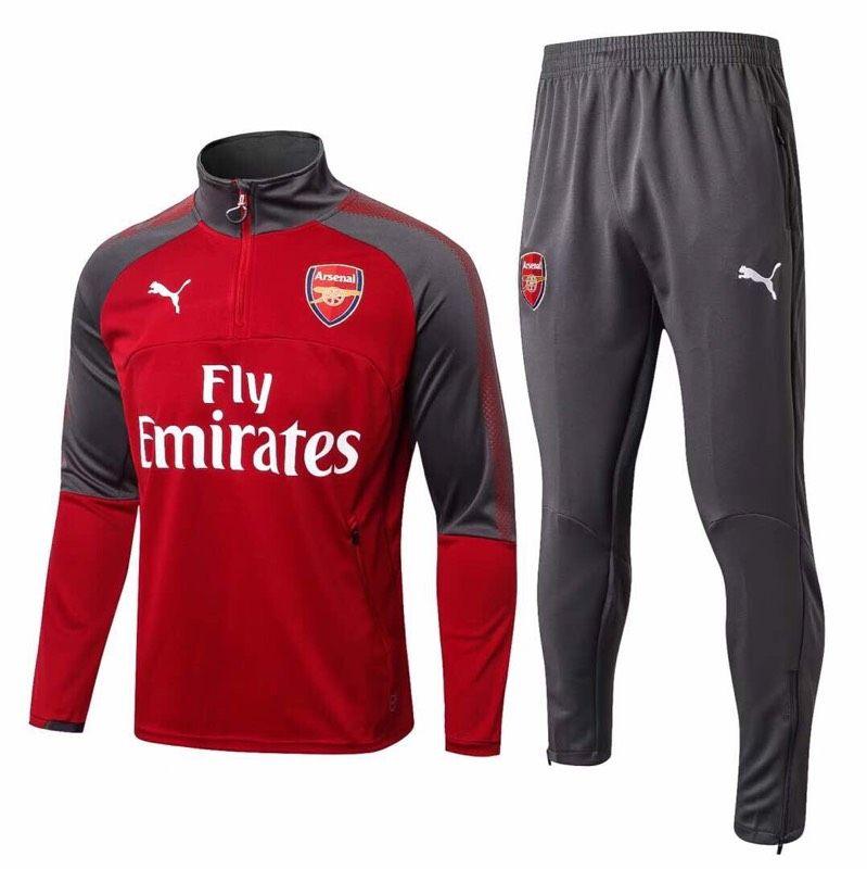 Arsenal FC Survetement Enfant 17/18 Training Red/Grey Tracksuits - Obeezi