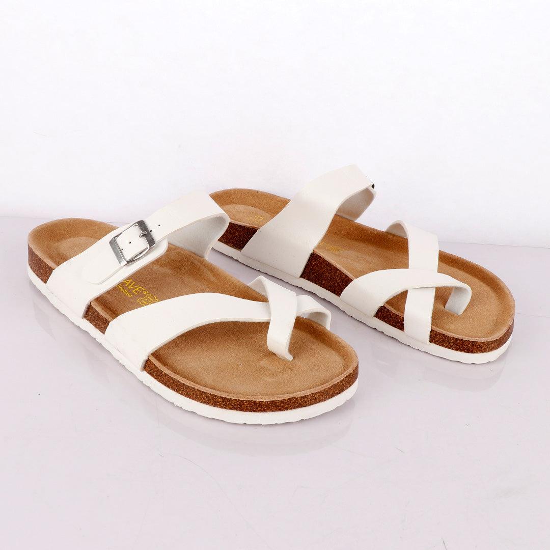 Big Brave "Birkenstock" Mayari Mocha Slippers - White - Obeezi