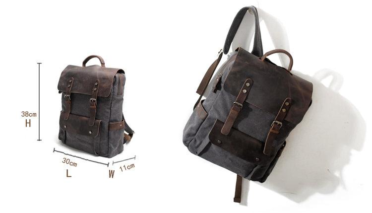 Blended Smart Thick Canvas BackPack Bag- Dark Grey - Obeezi.com