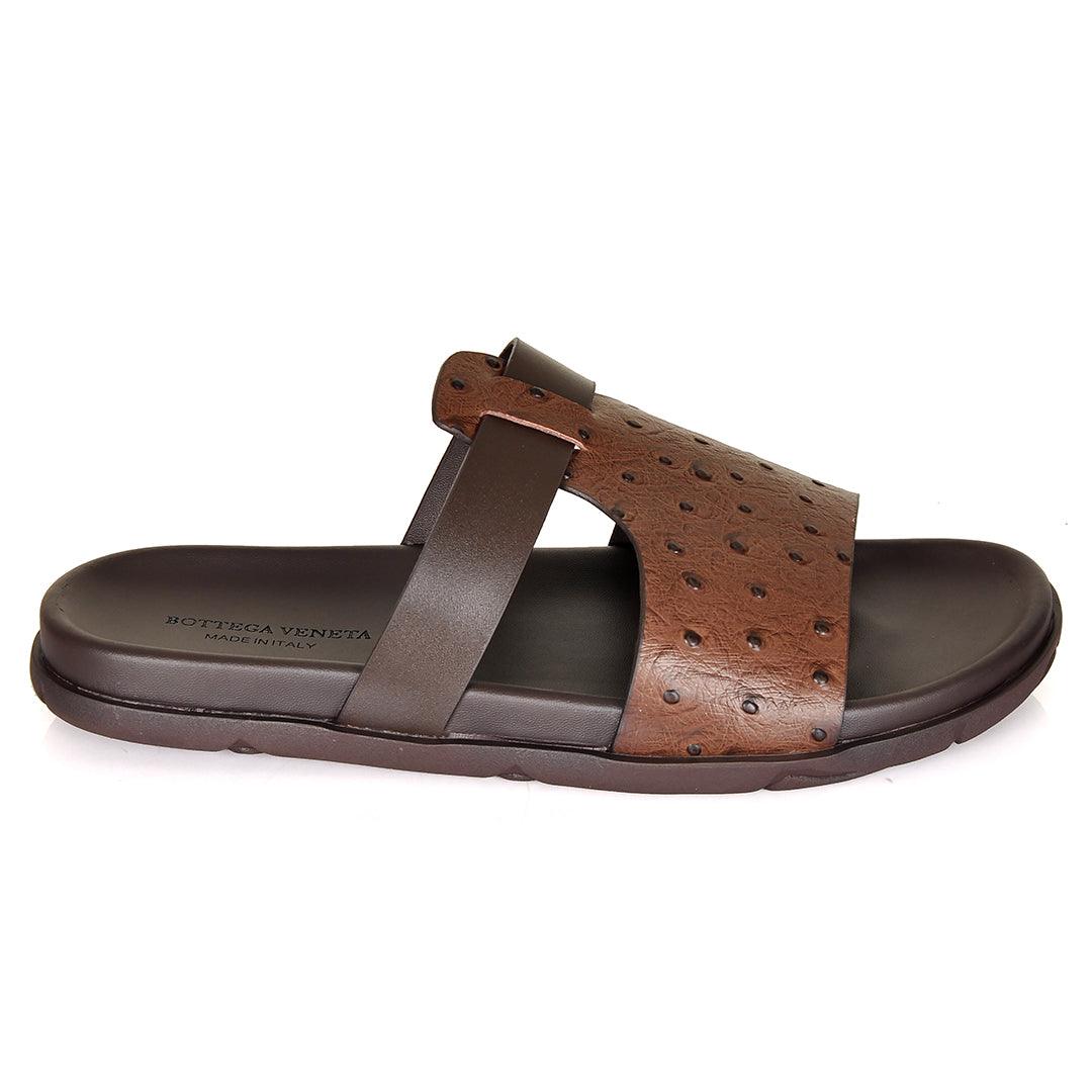 Bottega Veneta Stone Spot Leather Slippers - Obeezi.com