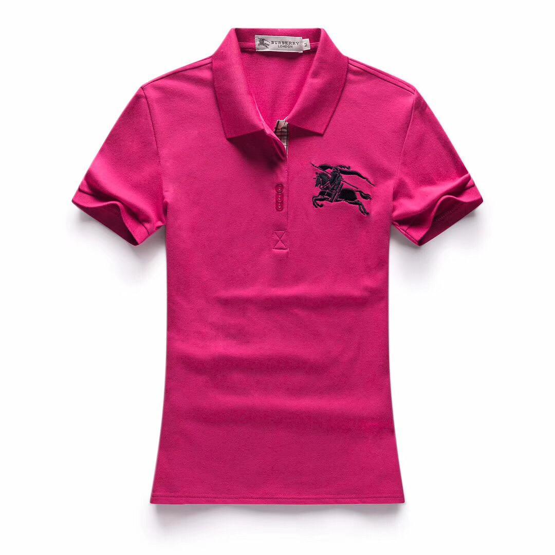 Burberry Custom Design Ladies Short Sleeve Polo-Pink - Obeezi