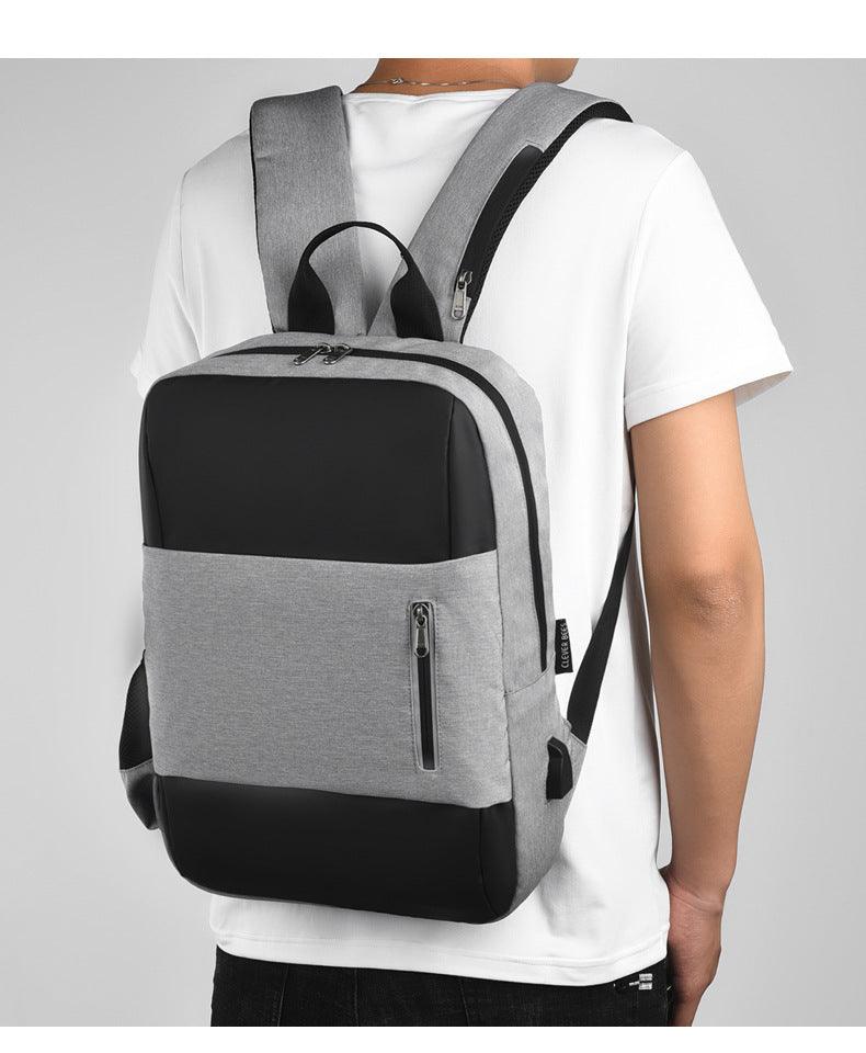 Business Large Capacity Laptop Backpack With USB Charging Port-Black - Obeezi.com