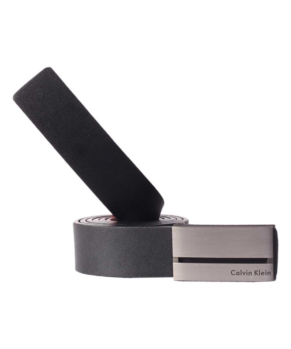 Calvin Klein CK Ceinture Homme Buckle Black Leather Belt - Obeezi.com