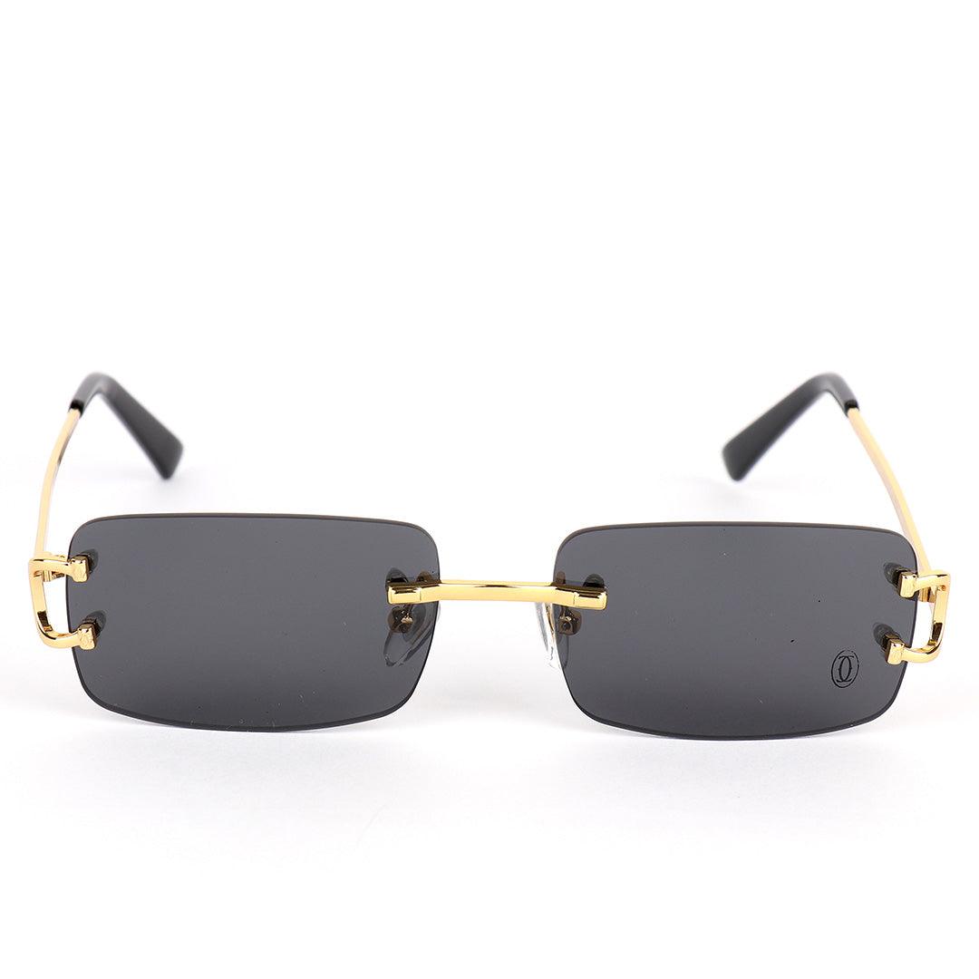 Cartier Exquisite Designed Black And Gold Metal Rimless Glasses - Obeezi.com