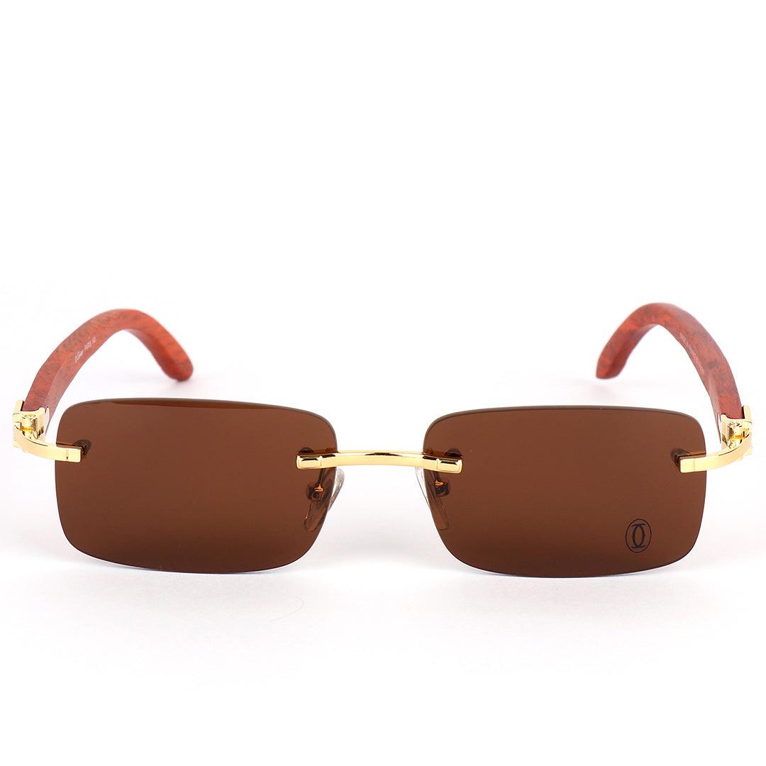 Cartier Vintage Wooden Rimless Brown Lens Glasses - Obeezi.com