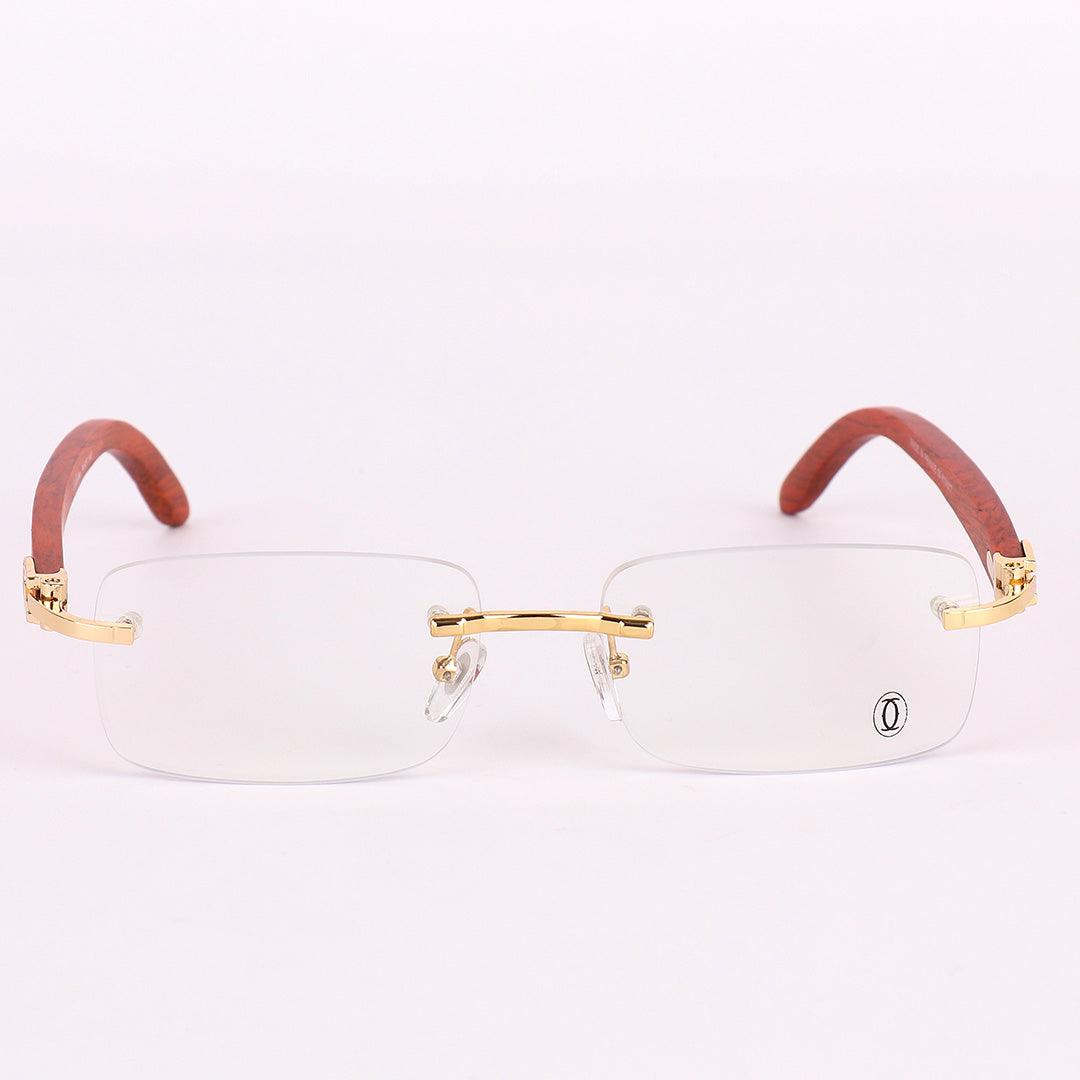 Cartier Vintage Wooden Rimless Glasses - Obeezi.com