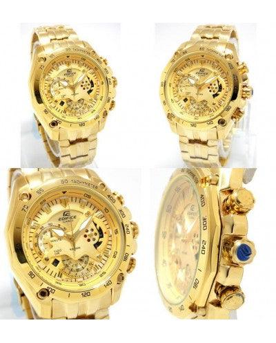 Casio Edifice EF-550FG-9AV Gold Stainless Steel - Obeezi.com
