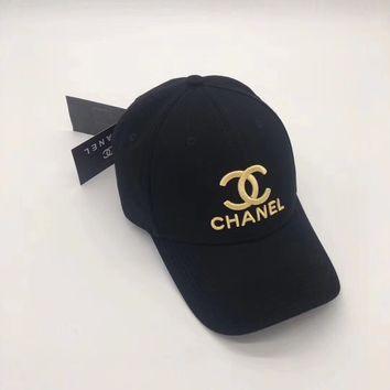 Chanel Embroidered Baseball Cap Black - Obeezi.com