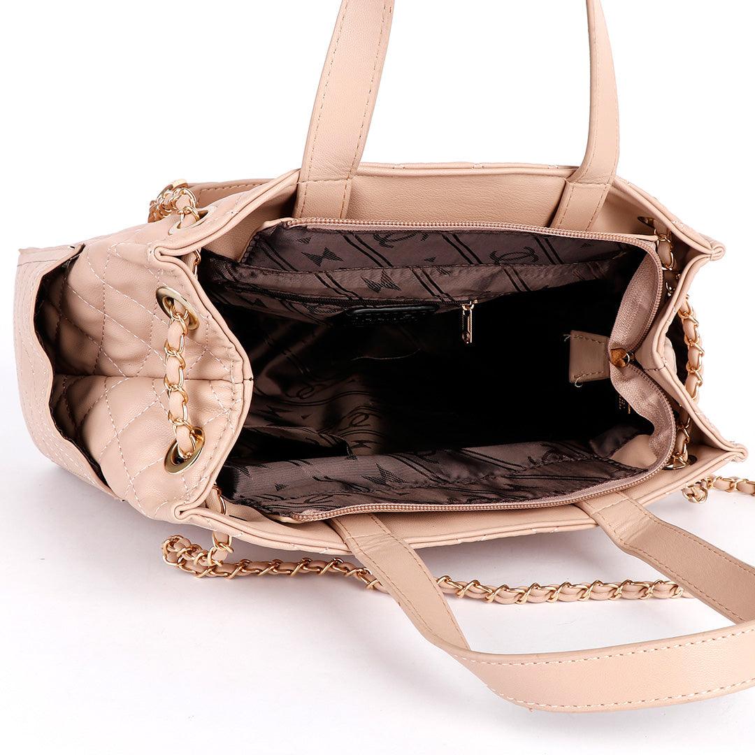 CHANEL GST Grand Shopping Chain Tote Bag Caviar Leather Apricot - Obeezi.com