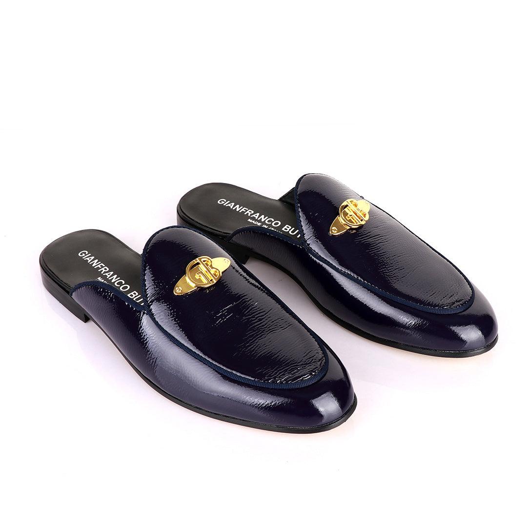 Cianfrranco Butteri Half Shoe With Gold Logo- Purple - Obeezi