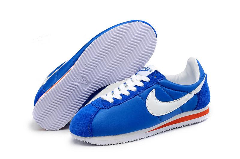 Classic Cortez Nylon Trainers-Blue and White - Obeezi