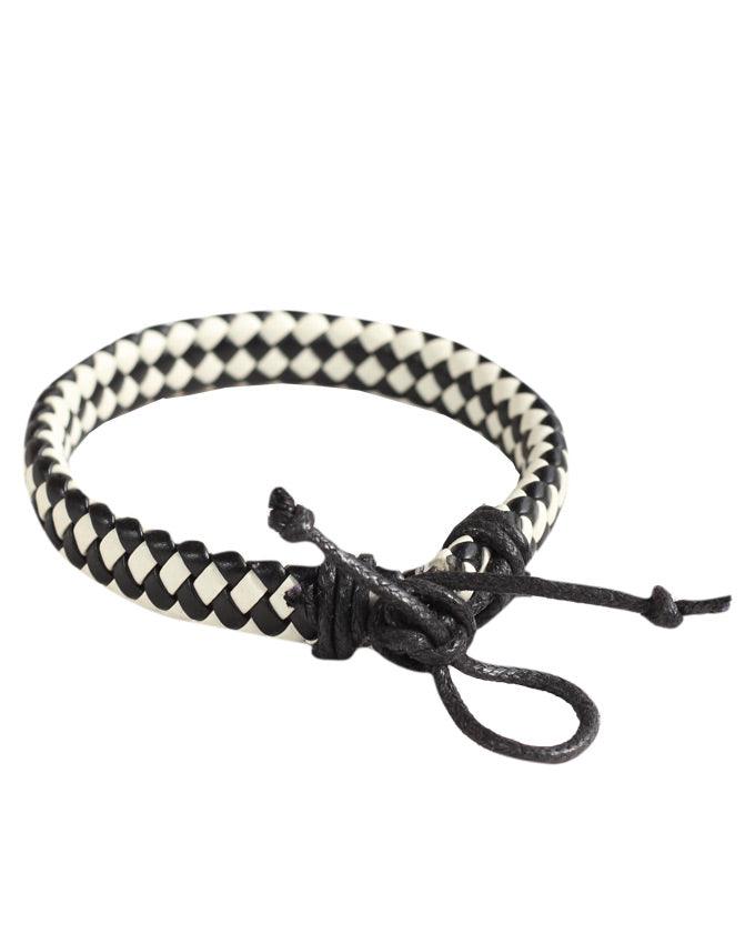Classics 77 Plaited Bracelet In Black and white - Obeezi.com