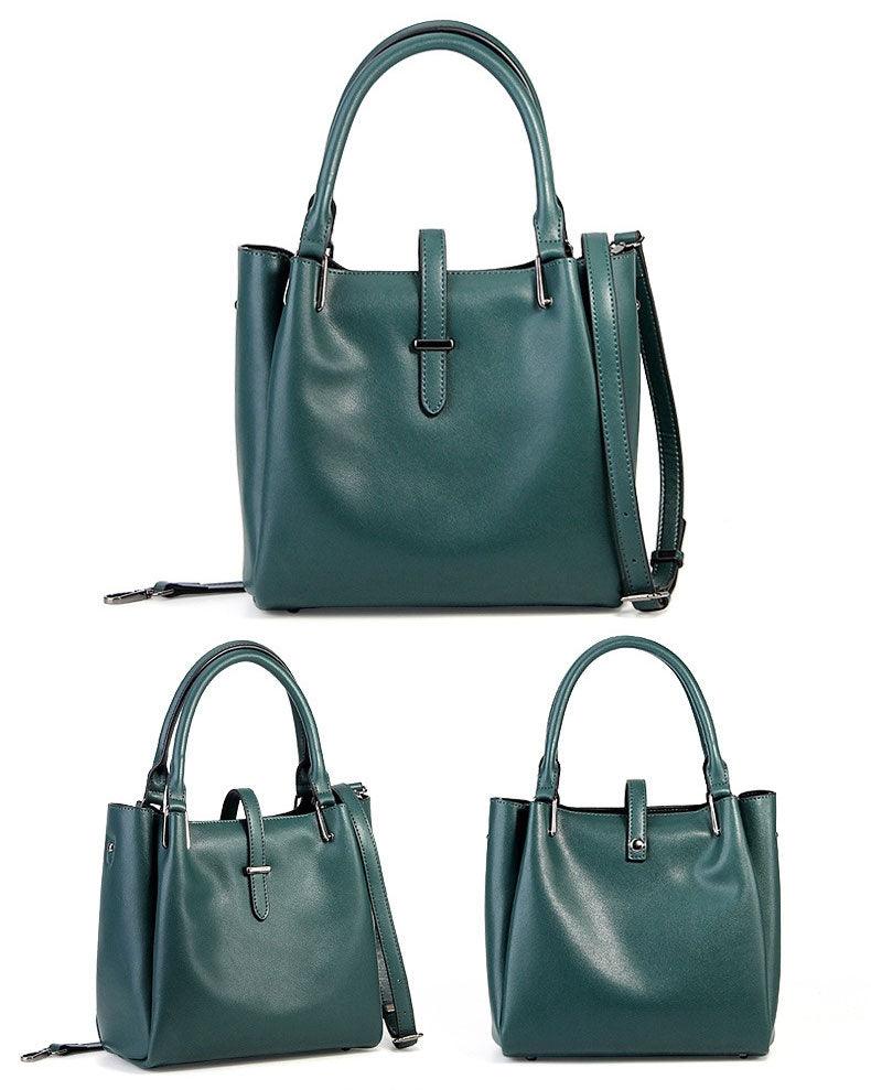 Collic Green Leather Tote Women's Handbag - Obeezi.com