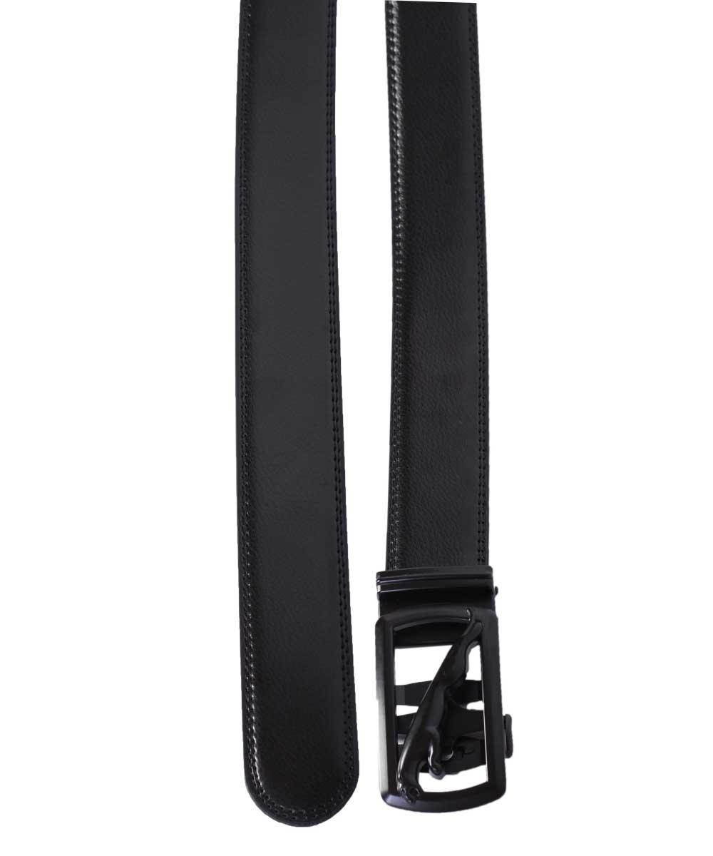 Cowhide Automatic Buckle Black Leather Belt for Men - Obeezi.com