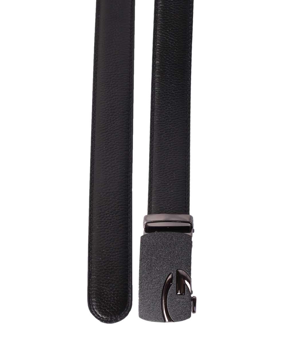 Dark side logo Print black leather Belt - Obeezi.com