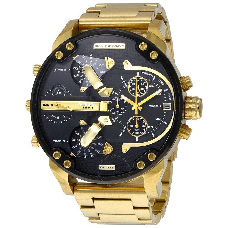 DIESEL DZ-7333 GOLD CHRONOGRAPH DATE DIAL MEN'S WATCH - Obeezi.com