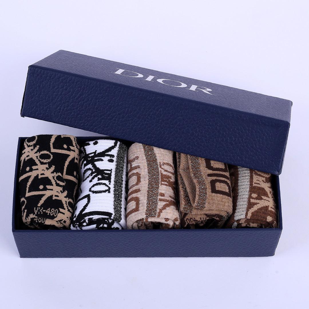 Dio 5 in 1 Full Logo Designed Multi Coloured Socks - Obeezi.com