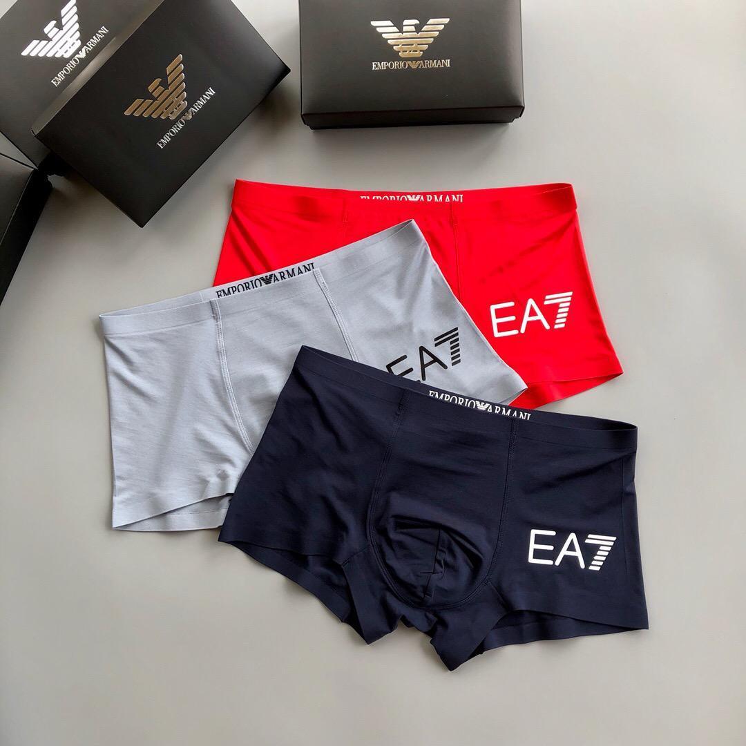 Emp 3 In 1 Cotton Comfortable Body-Suited Ash, Red And Blue Men's Boxers - Obeezi.com