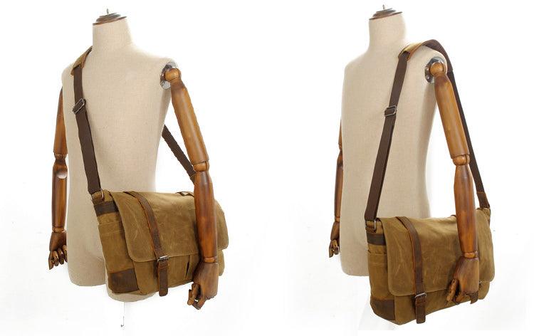 Faded Solid Canvas and inner purse Mini Crossbody Outdoor Khaki Bags - Obeezi.com