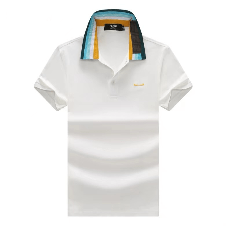 FD Multi Colors Collar Side Designer Eye Logo- White - Obeezi.com