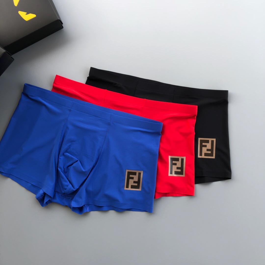 Fend 3 Pack Black Red Blue Side Logo Boxer - Obeezi.com