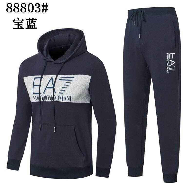 Front Logo Design Navy Blue And Ash Tracksuit - Obeezi