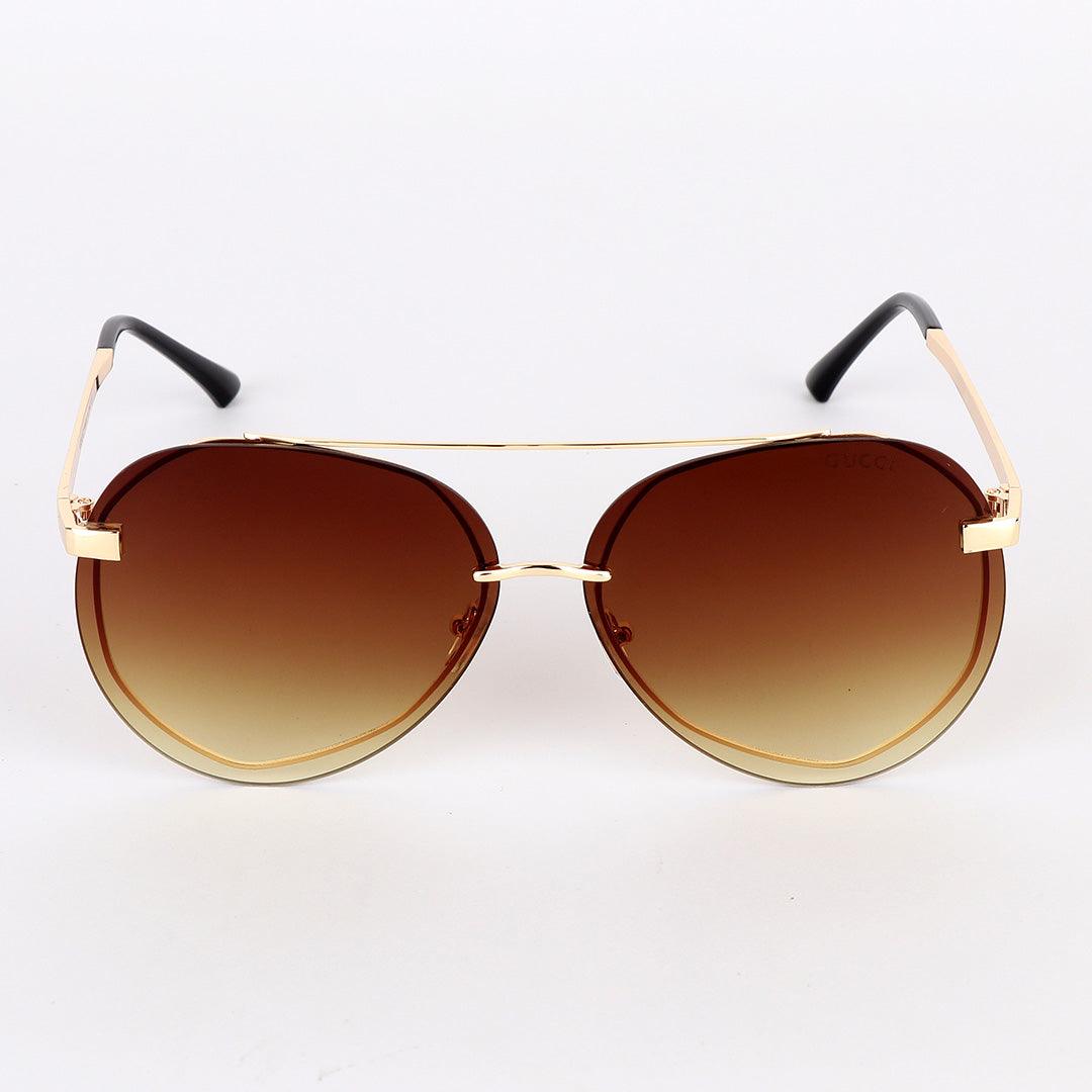 GC Gold Frame Acetate Metal Hand Brown Sunglasses - Obeezi.com