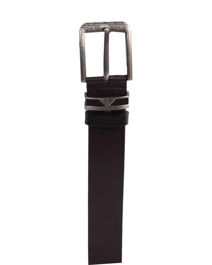 Giorgio Armani Black Leather Men's Belt - Obeezi.com