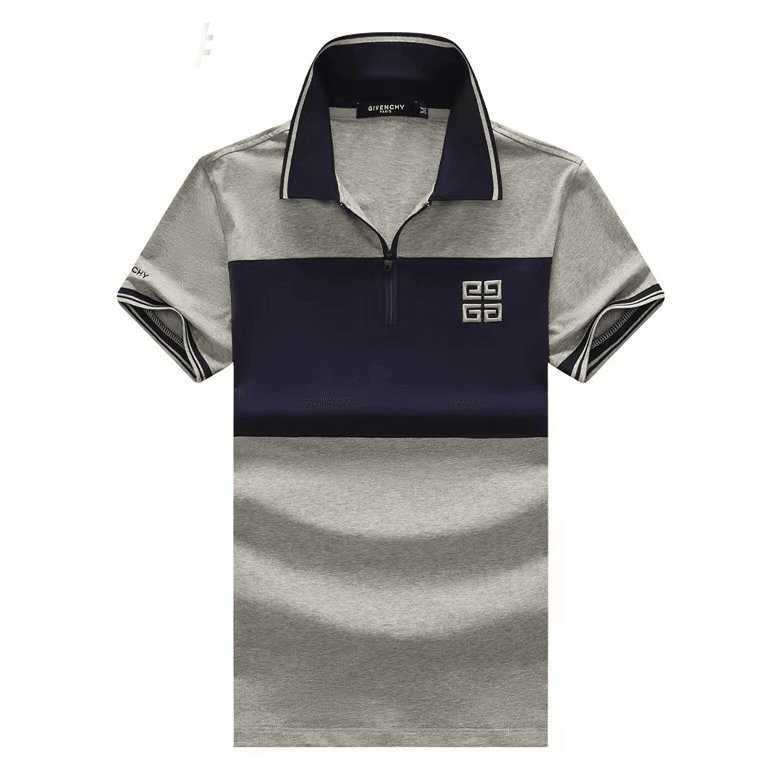 Giv Logo Designed Custom Fit Collar Polo - Ash Blue - Obeezi.com