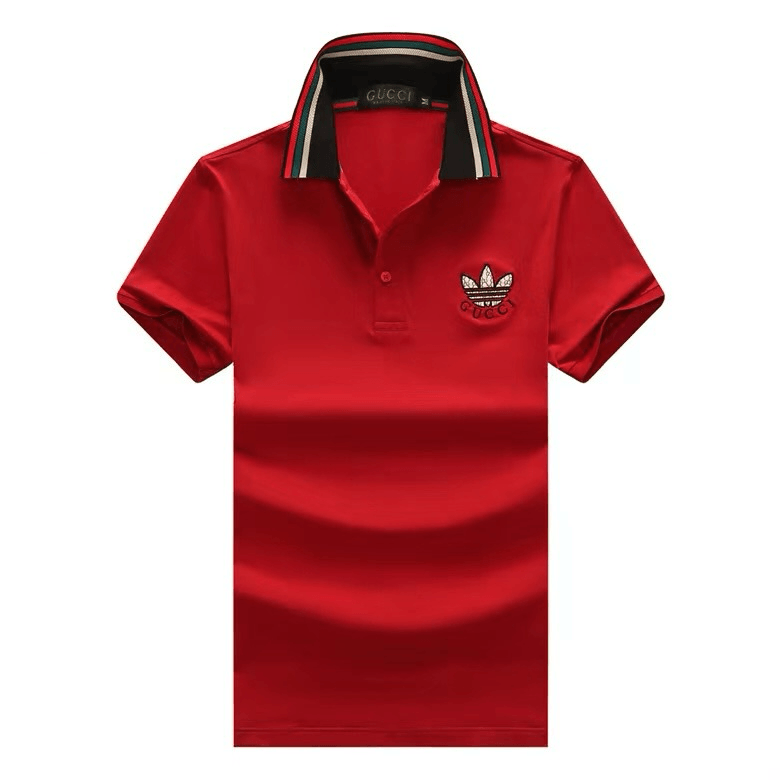 GUC Classic Side crested Logo Striped Collar Polo- Wine - Obeezi.com