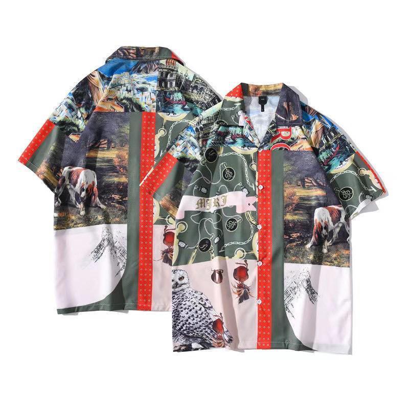 Hawaiian Graphic Designed Green Aloha Shirt - Obeezi.com