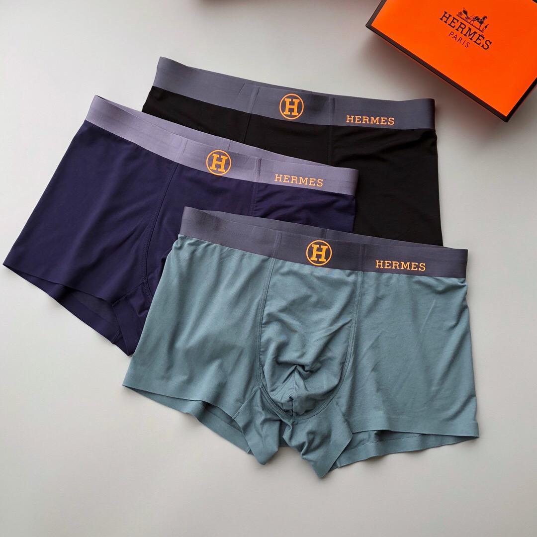 Herm Round Logo Designed Cotton 3 in 1 Boxers - Obeezi.com