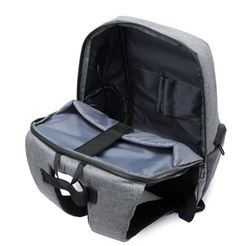 High Capacity BackPack With USB Charging Port- Black/Ash - Obeezi.com