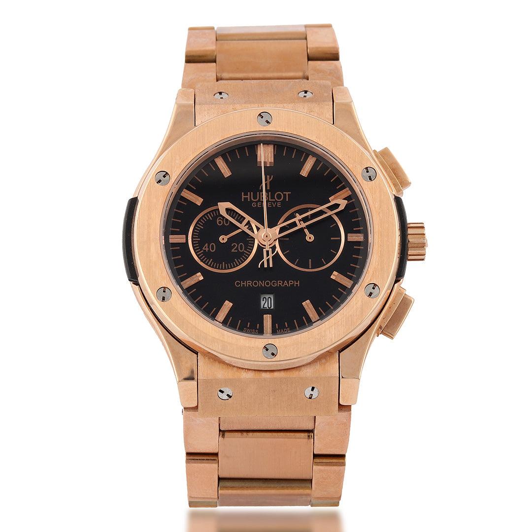 Hublot Chronograph Titanium Screw Designed Rose Gold Watch - Obeezi.com
