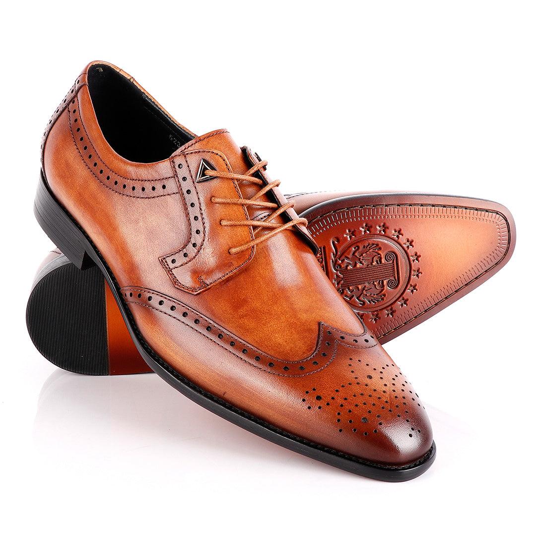 John Foster Brown Derby Lace Up Brogues - Obeezi