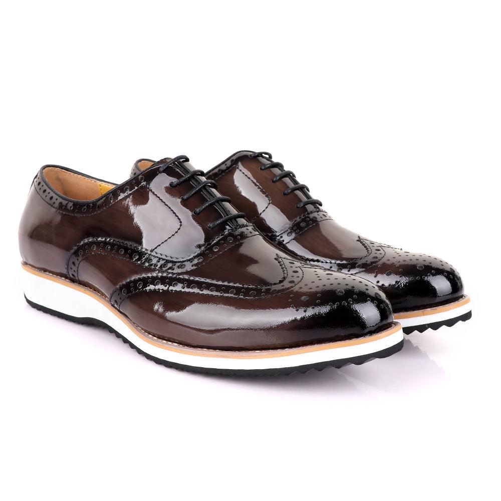 John Mendson Glossy Coffee Formal Shoe - Obeezi