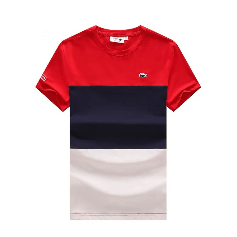Lacost Bold Multi Colored Blocked Design Logo T-shirt - Obeezi.com