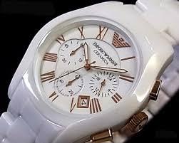 Ladies Ceramic Chronograph Watch AR1417 - Obeezi.com