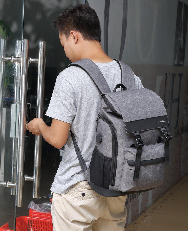 Large Capacity Multi-pocket Outdoor Backpack-Black - Obeezi.com