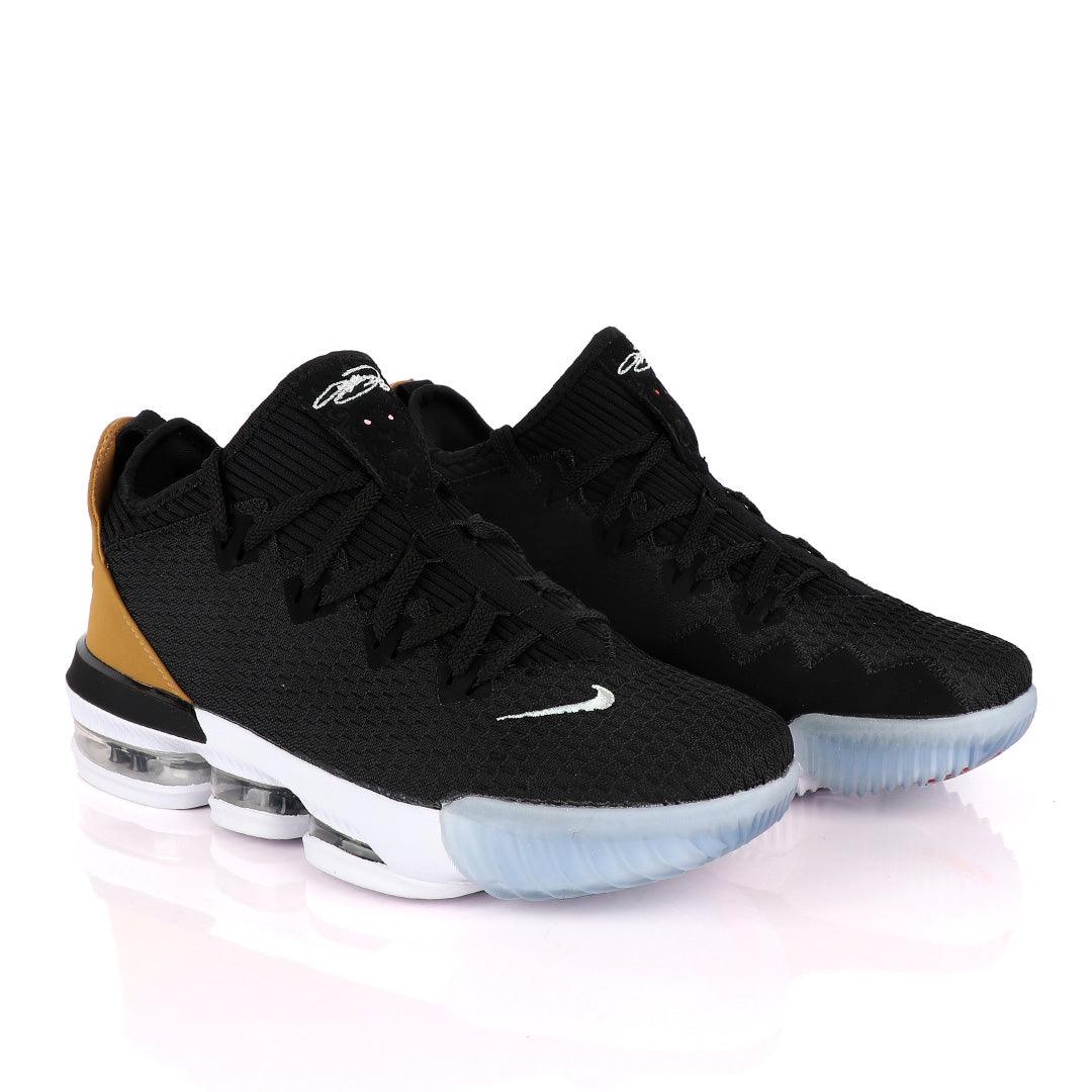 LEB XVI Low EP Black Gold Basketball Sneakers. - Obeezi