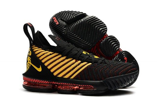 LeBron 16 King Black Gold Red Men's Basketball Shoes - Obeezi