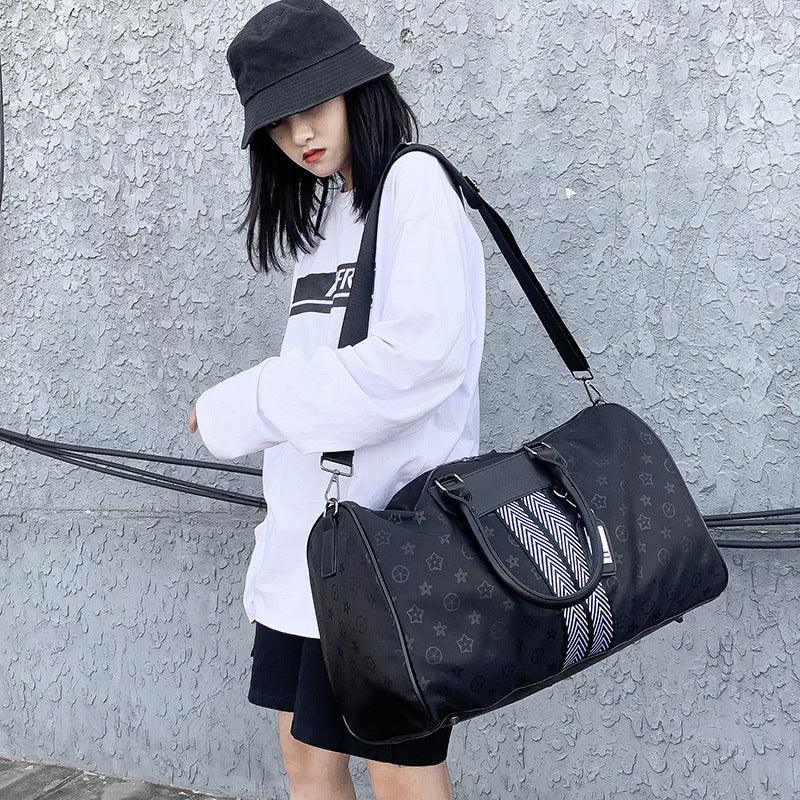 LV Executive Black Large Capacity Travel Bag With Classic Black And White Designs - Obeezi.com
