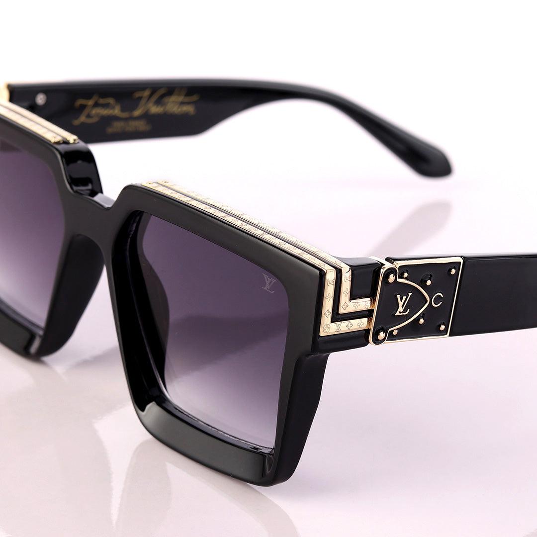 LV Luxury M96006WNfull frame Vintage designer Black and Gold Sunglasses - Obeezi.com