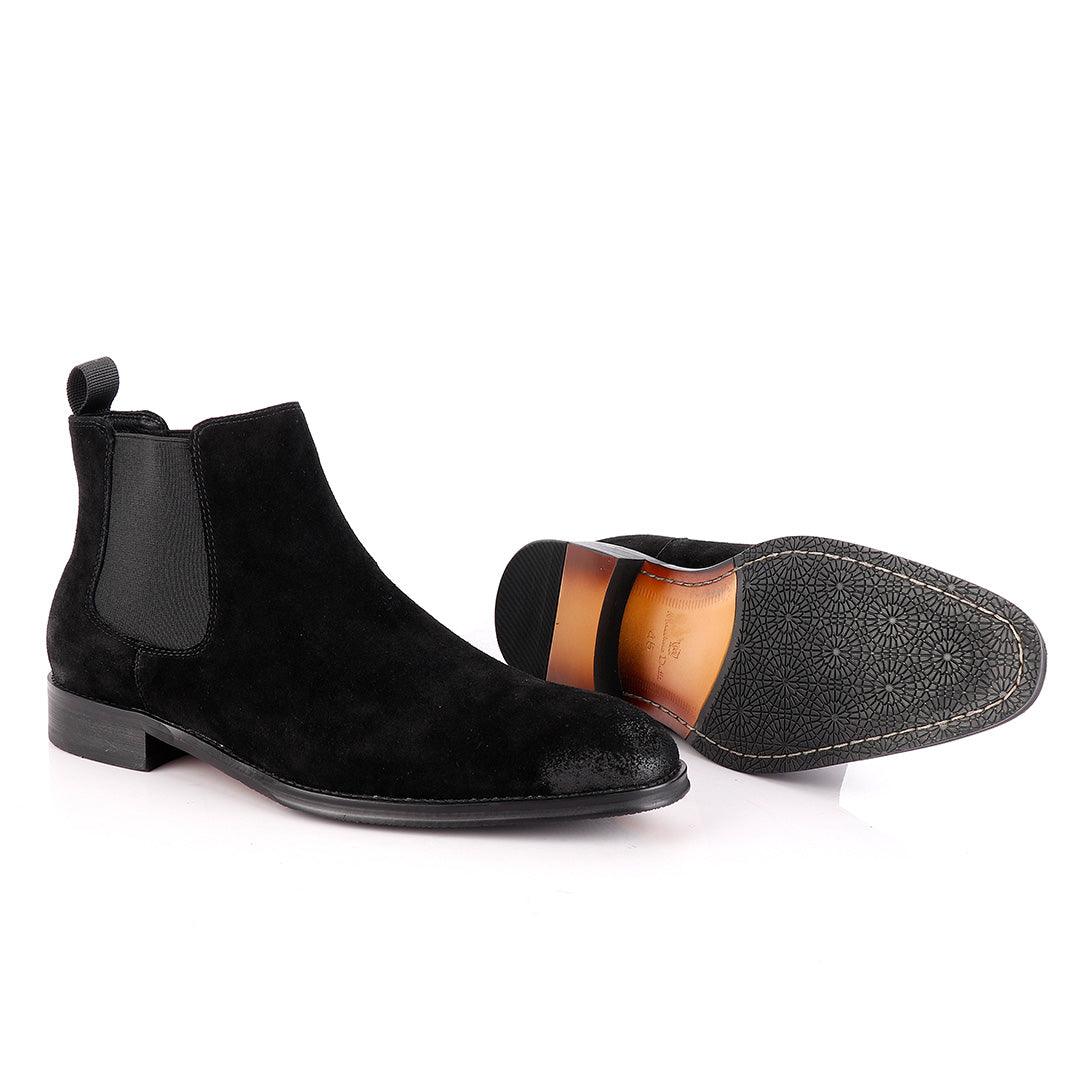 Massimo Dutti Chelsea Black Suede Shoe - Obeezi