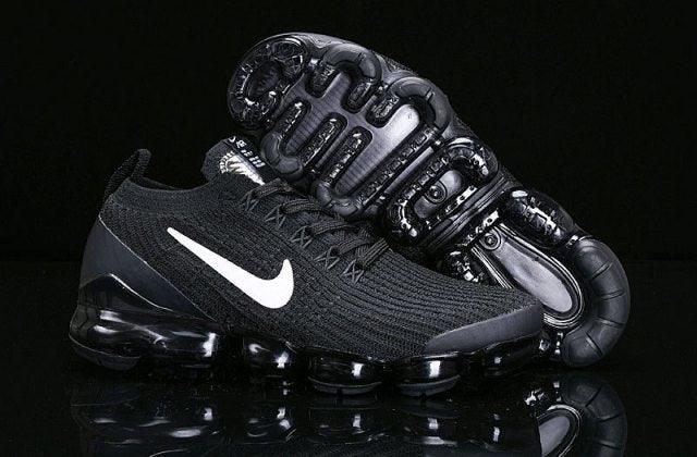 MAX Vapormax Flyknit Running Shoes Black White - Obeezi